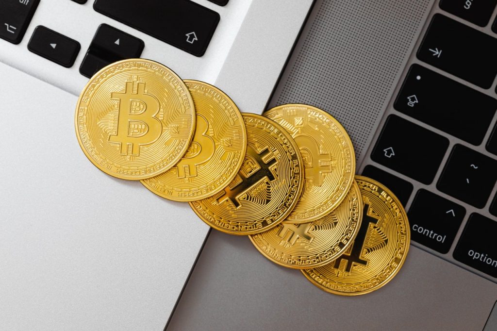 Bitcoin on laptop